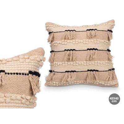 Kussen GiftDecor 4739 Zwart Natuurlijk 45 x 15 x 45 cm (6 Stuks) - thumbnail