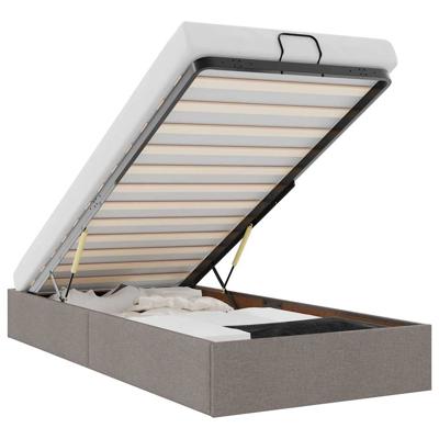 Bedframe zonder matras 100x200 cm stof taupe