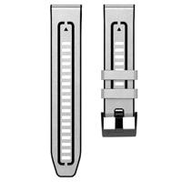 By Qubix - leer + siliconen bandje - Wit - Compatible met Garmin Fenix 8-51mm - Compatible Garmin bandje - thumbnail