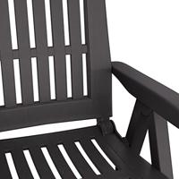 Tuinstoelen 2 st verstelbaar PP antracietkleurig - thumbnail