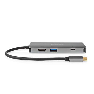 Nedis CCBW64240AT02 Usb Multi-port Adapter Usb 3.2 Gen 1 Usb-c™ Male Hdmi™ Output / Micro Sd / Rj45 Female / Sd / Usb-c™ Female / 3x Usb-a Female 5 Gbps 0.20 M Rond Verguld Pvc Antraciet Doos