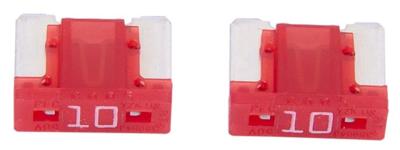 Dresselhaus "mini" zekering bananenstekker mini-fuse 10a/ 2 pcs. low profile/ red