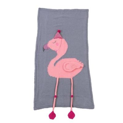 Flamingo brei deken cartoon slaapzak grootte: 60x120cm (grijs)