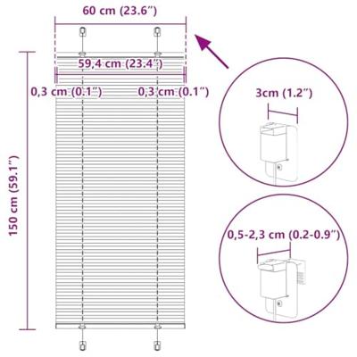 Pliss rolgordijn 60x150 cm stofbreedte 59,4 cm polyester wit - thumbnail