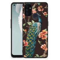 OnePlus Nord N100 Dierenprint Telefoonhoesje Pauw met Bloemen - thumbnail
