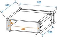 ROADINGER Effect Rack CO DD, 3U, 24cm deep, black - thumbnail
