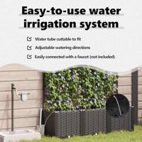 VidaXL Tuin bloempot 3 pcs zwart staal - thumbnail