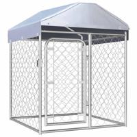 VidaXL Hondenkennel voor buiten met dak 100x100x125 cm - thumbnail