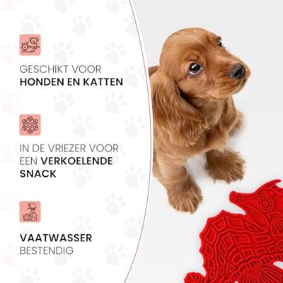 Eat Slow Live Longer Lick Mat Seahorse Rood