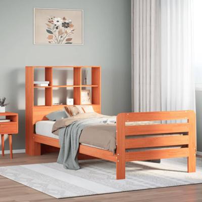 Bedframe zonder matras massief grenenhout wasbruin 120x190 cm - thumbnail