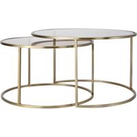 Light & Living Salontafel 'Duarte' Set van 2 stuks, kleur Goud/Lichtbruin - thumbnail