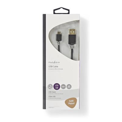 Kabel USB 2.0 | A male - Micro-B male | 1,0 m | Antraciet [CCBW60500AT10]