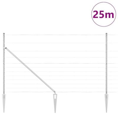 Weidehekwerk Zilver 25 x 1.4 m Gegalvaniseerd staal