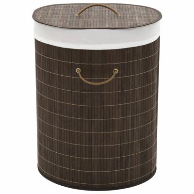 VidaXL Wasmand ovaal bamboe donkerbruin