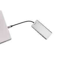 Silver HT-adapter type C hub 13 in 1 van aluminium. Compatibel met MacBook 2015/2016, MacBook Pro, MacBook Pro 2017, MacBook 2018 en Samsung DEX, Nintendo Switch, pc, tablet, smartphone. - thumbnail