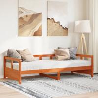 Slaapbank met matras 80x200 cm massief grenenhout wasbruin - thumbnail