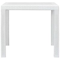 Tuintafel 79x79x72 cm rattan-look kunststof wit - thumbnail