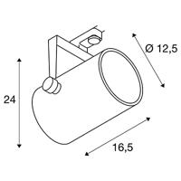 SLV EURO SPOT 230V-railsysteem lamp GU10 Zwart - thumbnail