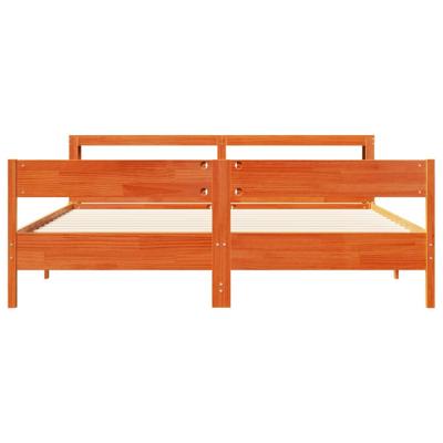 Bedframe zonder matras massief grenenhout wasbruin 180x200 cm