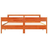 Bedframe zonder matras massief grenenhout wasbruin 180x200 cm - thumbnail