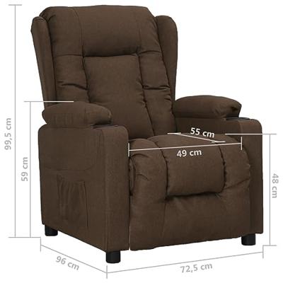 Fauteuil verstelbaar stof bruin