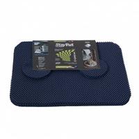 StayPut Antislip placemat en onderzetter set donkerblauw - thumbnail