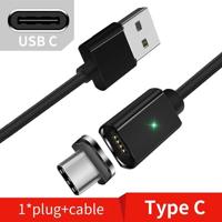 2 stuks ESSAGER Smartphone snel opladen en Data transmissie magnetische kabel kleur: zwart Type C Cable(2m) - thumbnail