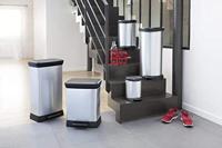 Curver decobin pedaalemmer rechthoekig 50 liter zilver metallic - thumbnail