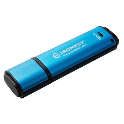 Kingston IronKey Vault Privacy 50 Series USB-stick 128 GB Blauw IKVP50C/128GB USB-C Kingston IronKey Vault Privacy 50 Series USB-stick 128 GB Blauw IKVP50C/128GB USB-C