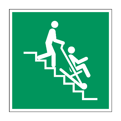 Evacuatiestoel - 150 x 150 mm - Sticker