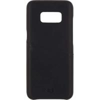 Senza Pure Leather Cover with Card Slot Samsung Galaxy S8 Deep Black - thumbnail