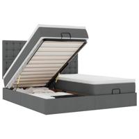 Ottoman bed met matrassen 160x200cm stof donkergrijs - thumbnail