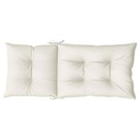 VidaXL Stoelkussens 6 st hoge rug 120x50x7 cm stof gemêleerd crème - thumbnail