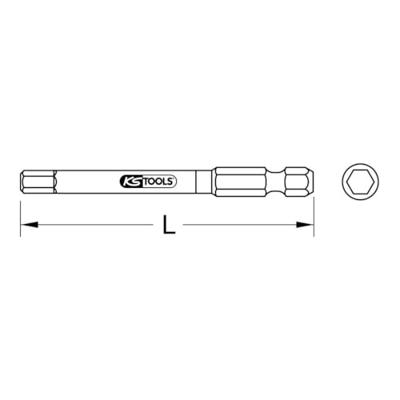 KS Tools 918.3450 Inbus-bit Speciaal staal Vernikkeld E 6.3 1 stuk(s)