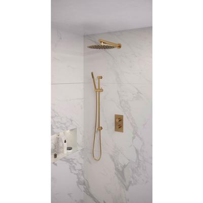 Regendoucheset Inbouw Brauer Gold Edition Thermostatisch 30 cm met 3-Weg Omstelling, Wandarm, Glijstang en Staaf Handdouche Geborsteld Goud Brauer Regendoucheset Inbouw Brauer Gold Edition Thermostatisch 30 cm met 3-Weg Omstelling, Wandarm, Glijstang en Staaf Handdouche Geborsteld Goud Brauer