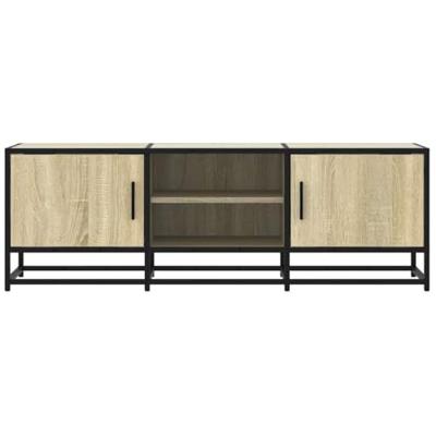 Tv-meubel 120x35x41 cm bewerkt hout metaal sonoma eikenkleurig