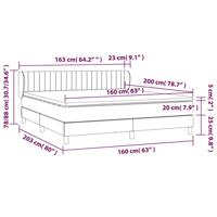 Boxspring met matras stof lichtgrijs 160x200 cm - thumbnail