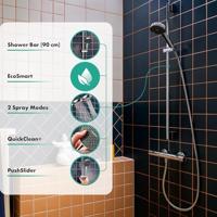 hansgrohe Activera S doucheset 95 - 2jet - EcoSmart - met glijstang 90cm - chroom 28046000 - thumbnail