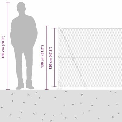 VidaXL Afrasteringspaal grijs 25 x 1,2 m (25 mm gaas) staal VidaXL Afrasteringspaal grijs 25 x 1,2 m (25 mm gaas) staal