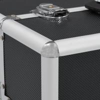 Make-up koffer 37x24x35 cm aluminium zwart - thumbnail