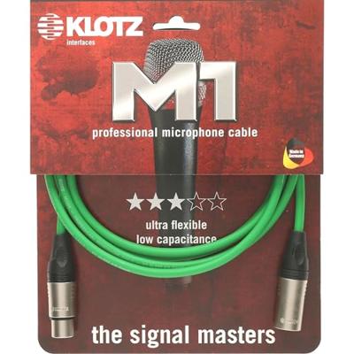Klotz M1 K GN microfoonkabel 3p XLR F/M groen 3 meter