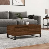 Salontafel 90x50x36,5 cm bewerkt hout bruin eikenkleur - thumbnail