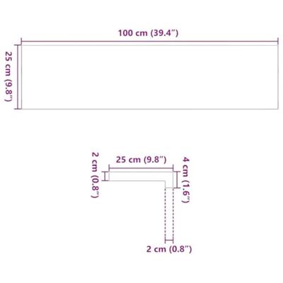 VidaXL Traptreden 2 st 100x25x2 cm onbehandeld massief eikenhout