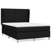 Boxspring met matras stof zwart 140x200 cm - thumbnail
