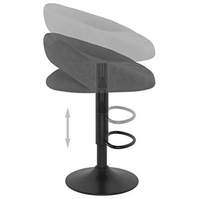 Barkrukken 2 st fluweel donkergrijs