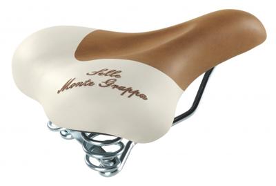 Monte Grappa zadel fashion met veer honey/cream
