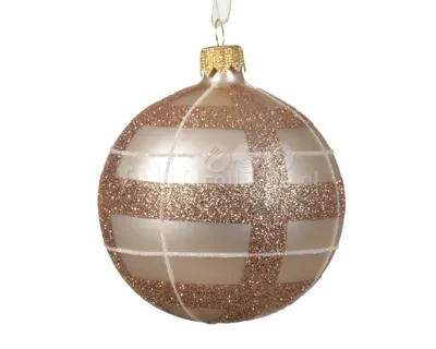 Kerstbal Glas Ruit Ø8cm Parel