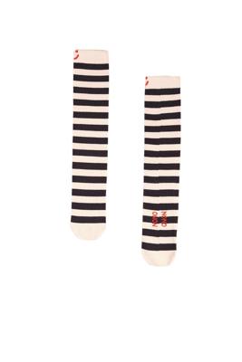 NoNo zomer kniekousen meisjes - ivoor wit - gestreept - Riley