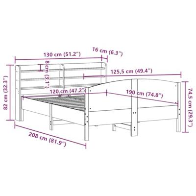 Bedframe zonder matras massief grenenhout wit 120x190 cm
