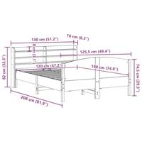 Bedframe zonder matras massief grenenhout wit 120x190 cm - thumbnail